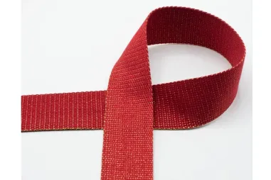 Tassenband* - Tassenband 40 mm - gold metal fiber - rood - XWB19-160-040