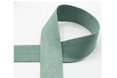 Tassenband* - Tassenband 40 mm - gold metal fiber - dark dusty mint - XWB19-220-040