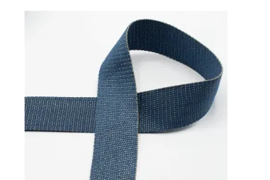Band - Tassenband 40 mm - gold metal fiber - denim - XWB19-950-040