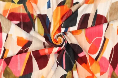 Blouse stoffen - Viscose stof - digitaal abstract - multi - 22524-400