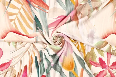 Niet rekbare stoffen - Viscose stof - digitaal bloemen en bladeren - multi - 22525-001