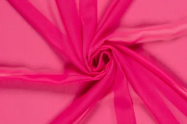 85gr/M² - Voile stof - chiffon uni - fuchsia - 3969-217