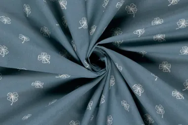 Zomer stoffen - Katoenen stof - klavertjes vier - blauw - 27/25601-007