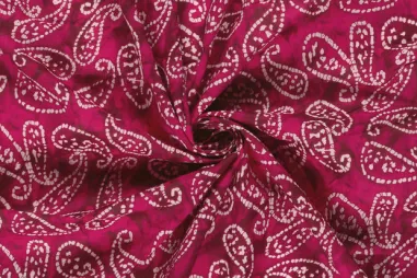 Zomer stoffen - Katoen stof - batik - voile - paisley - fuchsia - 26318-017