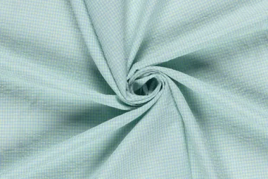 Geruite stoffen - Geruite stof - poplin seersucker - lichtblauw/mint - 25002-002