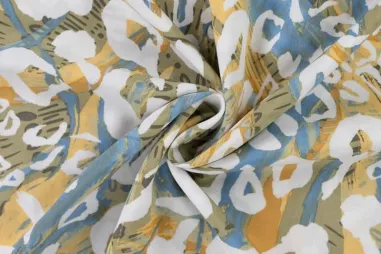 Zomer stoffen - Viscose stof - poplin - dierenprint - kaki multi - P19056-282