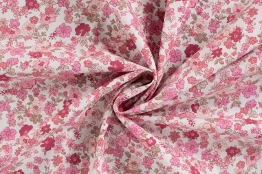 120gr/M² - Katoenen stof - poplin - bloemetjes - roze - K15129-120