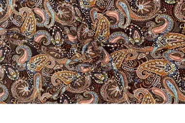 Katoen stof - Paneel mondkapjes kerst NU - voor - 16143 - Voile stof - crepe - paisly - multi - JT443