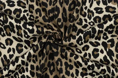 Katoen stof - organic hydrofielstof - bruin - 10808-058 - Stretch stof - katoen - twill - dierenprint - bruin - 27/4620-001