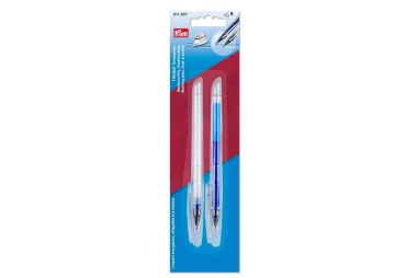 Diversen - Prym 2 in1 uitwisbare thermo-gevoelige pen blauw en wit (611.