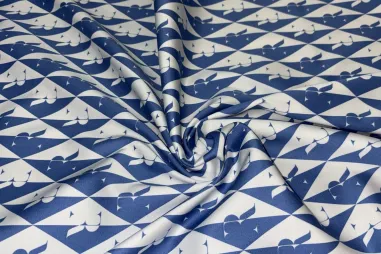 Nieuwe stoffen - Stretch stof - ruiten - blauw - JT122