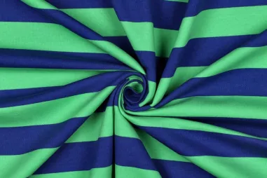 Nieuwe stoffen - Sweattricot - soft sweat - strepen - groen/kobaltblauw - 7157-003