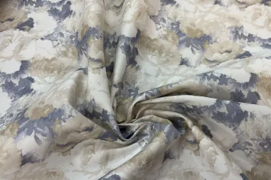 katoenen stoffen met print - Katoenen stof - mix - bloemen - blauw - JT112