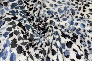 Katoen stof - mix - strepen - lichtblauw/wit - JT003 - Stretch stof - bengaline - fantasie - blauw/wit - JT132
