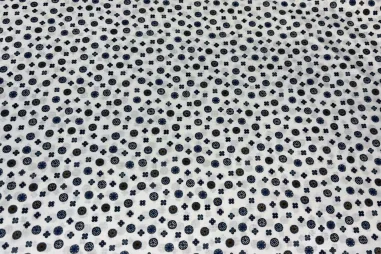 katoenen stoffen met print - Katoenen stof - kleine fantasieprint - wit - JT133