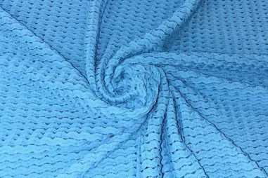 Zomer stoffen - Gebreide stof - crochette - turquoise - JT134