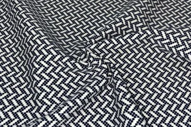 Jasje - Polyamide stof - zigzag - donkerblauw - JT131
