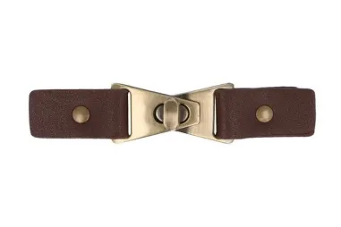Neue Kurzwaren - Gesp donkerbruin leer / brons - 23630-5