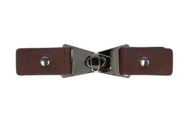 Neue Kurzwaren - Gesp donkerbruin leer / nikkel - 23630-2