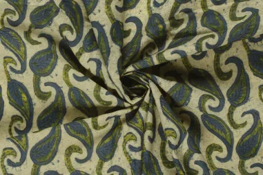 80gr/M² - Katoen stof - batik - voile - paisley - groen - 26306-025