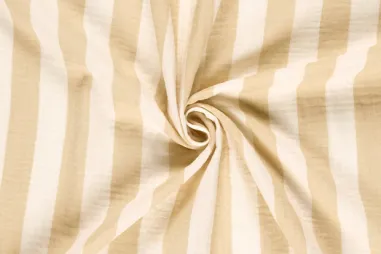 100% katoen stoffen - Mousseline stof - strepen - gebroken wit - 25327-051