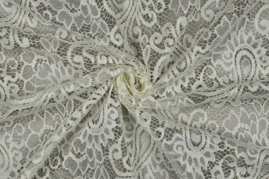 Paisley - Kant stof - bloemen & paisley - gebroken wit - 1612-015