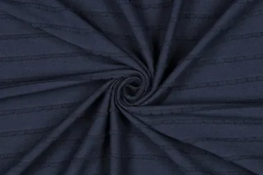 Dunkelblau - Tricot stof - ruffles - donkerblauw - 1781-005