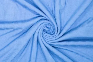 295gr/M² - Tricot stof - bamboo ribtricot - blauw - 794807-850
