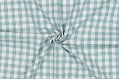 Neue Stoffe - Katoenen stof - boerenbont ruit (0,8 cm) - teal - 3087-042