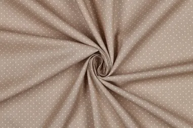 Katoenen stoffen met stipjes en balletjes - Katoenen stof - poplin - stipjes - zand - 4948-022
