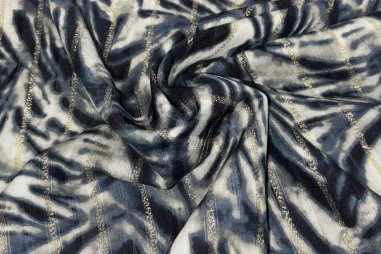 Ausverkauf - Polyester stof - fantasie - lurex - zand - JT350