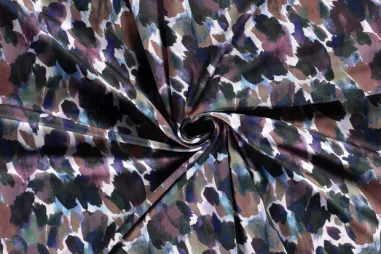 Danskleding stoffen - Tricot stof - sportswear - fantasie - zwart multi - 20327-069