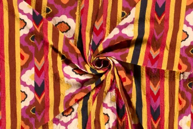 Tricot stof - digitaal bloemetjes - burgundy - 27/7097-011 - Viscose stof - fantasie - multi - 21074-017