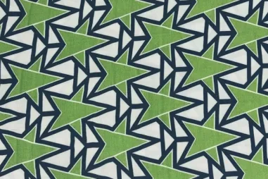 Viskose - Viscose stof - sterren - groen/blauw - JT324