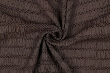 Donkerbruine stoffen - Stretch stof - chenille jacquard - donkerbruin - 3784-006