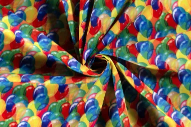 Katoen stof - poplin - digitaal Sinterklaas - multi - 22081-425 - Texture stof - ballonnen - multi - 20839-036