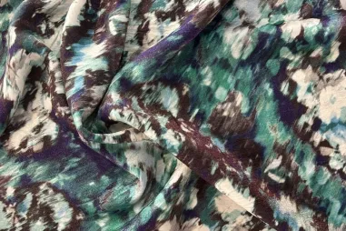 JT stoffen - Viskose – Lurex – Fantasie – grün – JT339