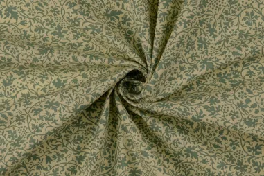 145gr/M² - Katoenen stof - poplin - bladeren - oudgroen - 60689-022