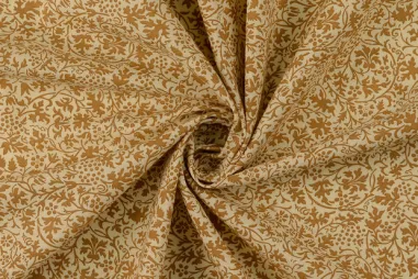 Baumwolle – Popeline – Blumenmuster – beige – 60694-052 - Baumwolle – Popeline – Blätter – beige – 60689-052