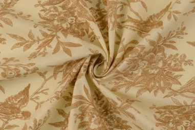Tassen vilt 7071-052 Lichtbeige 3mm dik - Katoenen stof - poplin - vogels & bloemen - beige - 60690-052