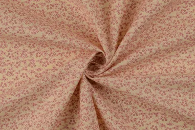 katoenen stoffen met print - Baumwollstoff – Popeline – Blumenmuster – Altrosa – 60694-014