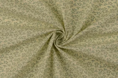 katoenen stoffen met print - Baumwolle – Popeline – Blumenmuster – Mint – 60694-021