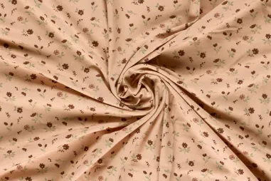Nude - Tricot stof - bloemetjes - nude - 26654-111