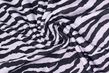 French Terry stoffen - Jersey – French Terry – Zebra-Print – lila – JT870