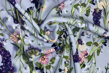 Verkleidekleidung - Texture stof - bloemen - lavendel - JT862