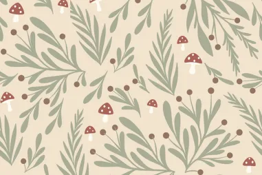 Onesie - Tricot stof - terry crêpe - paddenstoelen - beige - 26623-052