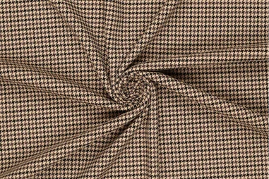 220gr/M² - Polyester stof - mix - pied de poule - bruin - 23229-098
