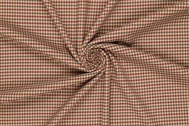 Herbst - Polyester stof - mix - pied de poule - rood - 23229-400