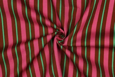 Hose - Canvas stof - strepen - roze - 7097-001