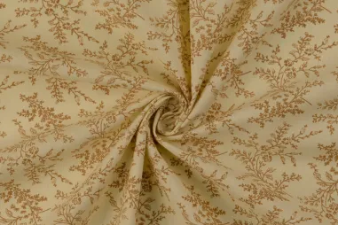 Baumwolle – Popeline – Blätter – beige – 60689-052 - Katoenen stof - poplin - bladeren - beige - 60692-052